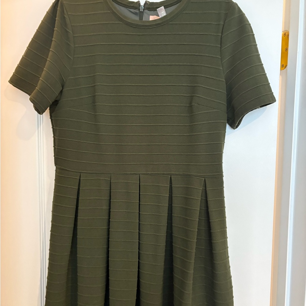 Anthropologie Olive Green Ribbed Dress